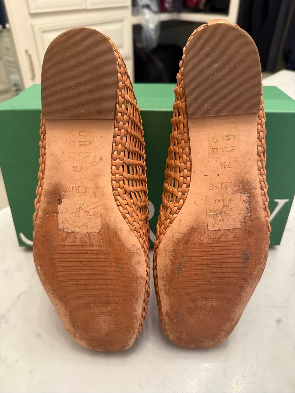 J. Crew Quinn - Woven Mary Jane Flats in Burnt Caramel - Picture 5 of 6